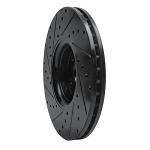 Volvo XC60 Brake Rotor (1) - Front Right - R1 Concepts - Drilled & Slotted - Black - `10-`16